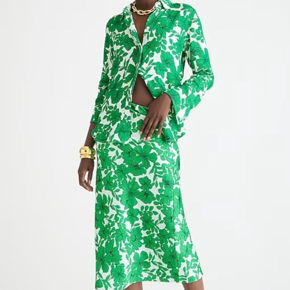 J Crew gwyneth slip skirt in greenhouse floral